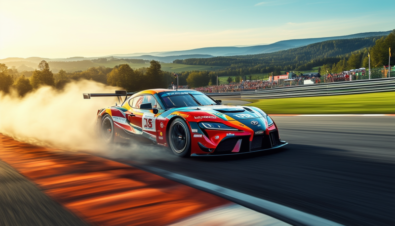 plongez dans l'univers de la vitesse avec la supercar à moteur v8 de toyota, testée sur le célèbre circuit de spa-francorchamps. admirez ses performances époustouflantes et son design audacieux dans cette expérience inédite qui met en avant la puissance et l'ingénierie de toyota.