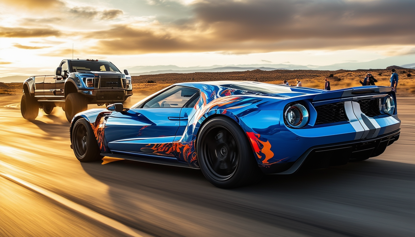 d&Atilde;&copy;couvrez comment un pick-up modifi&Atilde;&copy; par hennessey d&Atilde;&copy;fie les limites de la performance en surpassant une ford gt de shmee dans cette vid&Atilde;&copy;o captivante. un affrontement inattendu entre puissance et ing&Atilde;&copy;nierie qui ne manquera pas de surprendre les fans de l'automobile.