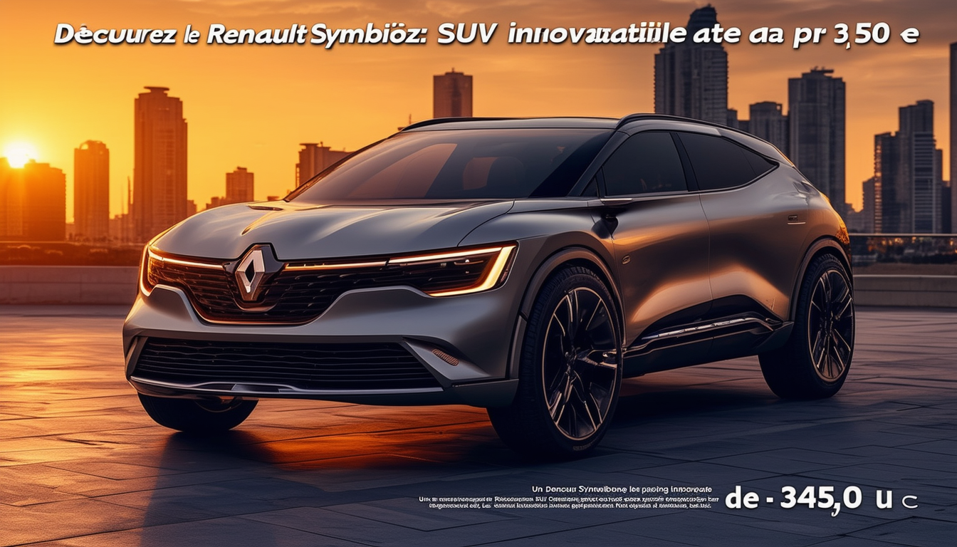 d&Atilde;&copy;couvrez le renault symbioz, un suv innovant alliant confort, technologie et performance, disponible d&Atilde;&uml;s 34 900 euros. explorez un nouveau monde de conduite intelligente et de design moderne.