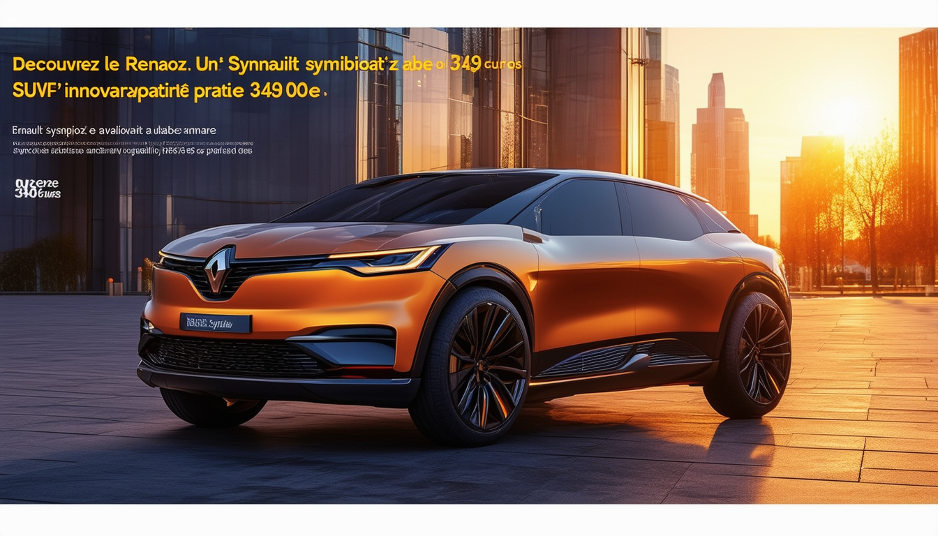 d&Atilde;&copy;couvrez le renault symbioz, un suv innovant alliant modernit&Atilde;&copy; et performance, disponible d&Atilde;&uml;s 34 900 euros. plongez dans l'exp&Atilde;&copy;rience de conduite de demain avec des technologies de pointe et un design captivant.