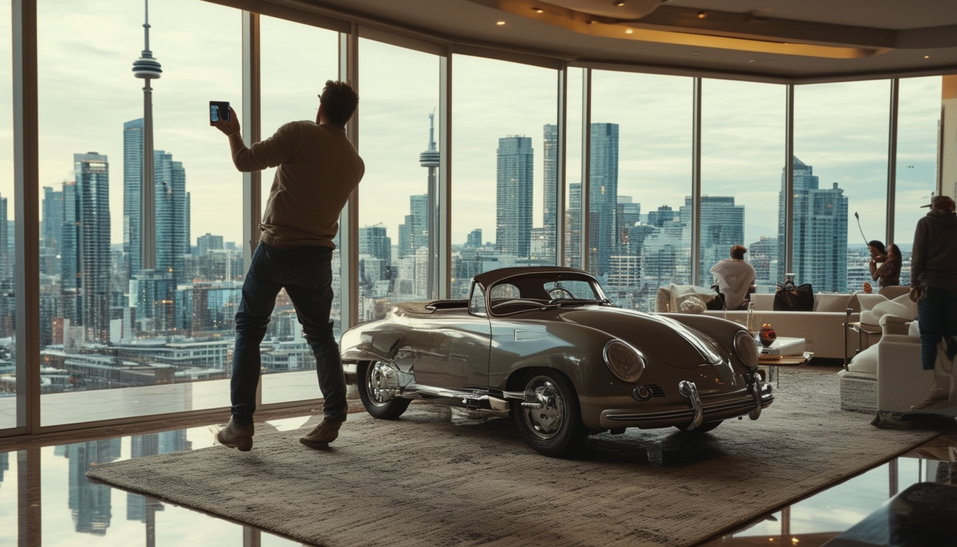d&Atilde;&copy;couvrez comment un canadien audacieux a r&Atilde;&copy;ussi &Atilde;&nbsp; hisser sa porsche 356 speedster dans son penthouse, cr&Atilde;&copy;ant ainsi un v&Atilde;&copy;ritable buzz sur les r&Atilde;&copy;seaux sociaux. regardez la vid&Atilde;&copy;o sensationnelle de cet exploit insolite et laissez-vous surprendre par cette incroyable prouesse !
